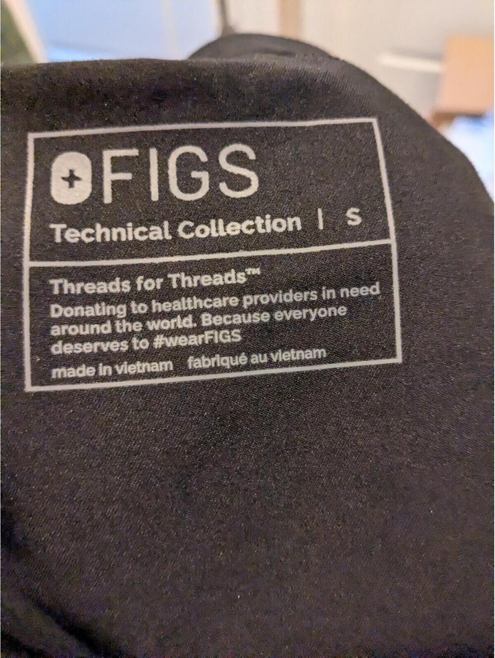 NWOT Figs Isabel High Waisted Wide Leg Scrub Pants Black Technical Collection S - Picture 3 of 3